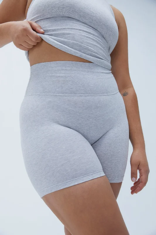 Cotton Crop Shorts - Grey Melange