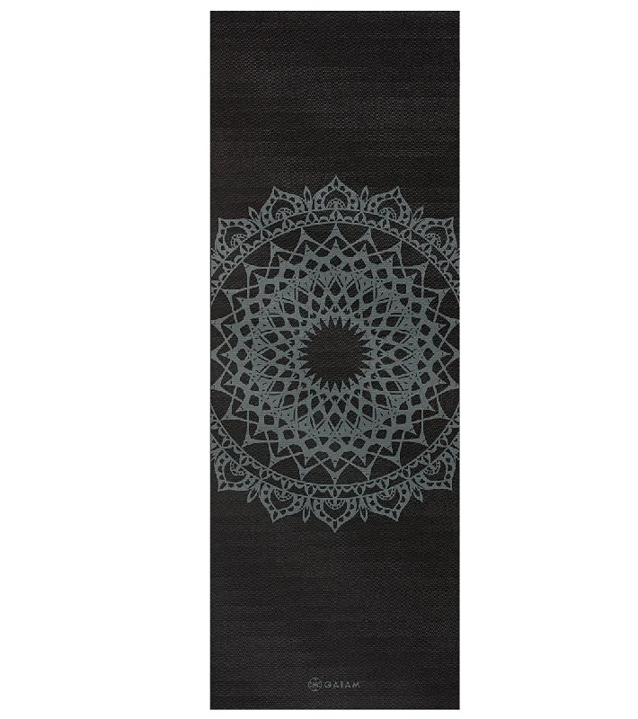 Gaiam 5mm Printed Yoga Mat Black Marrakesh