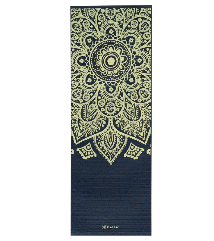 Gaiam Sundial Layers Printed Yoga Mat 68"" 6mm Extra Thick Sundial Layers