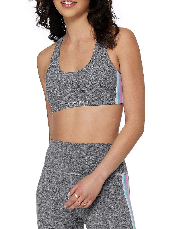 Studio Tech Womens Striped Trim Fitness Sports Bra