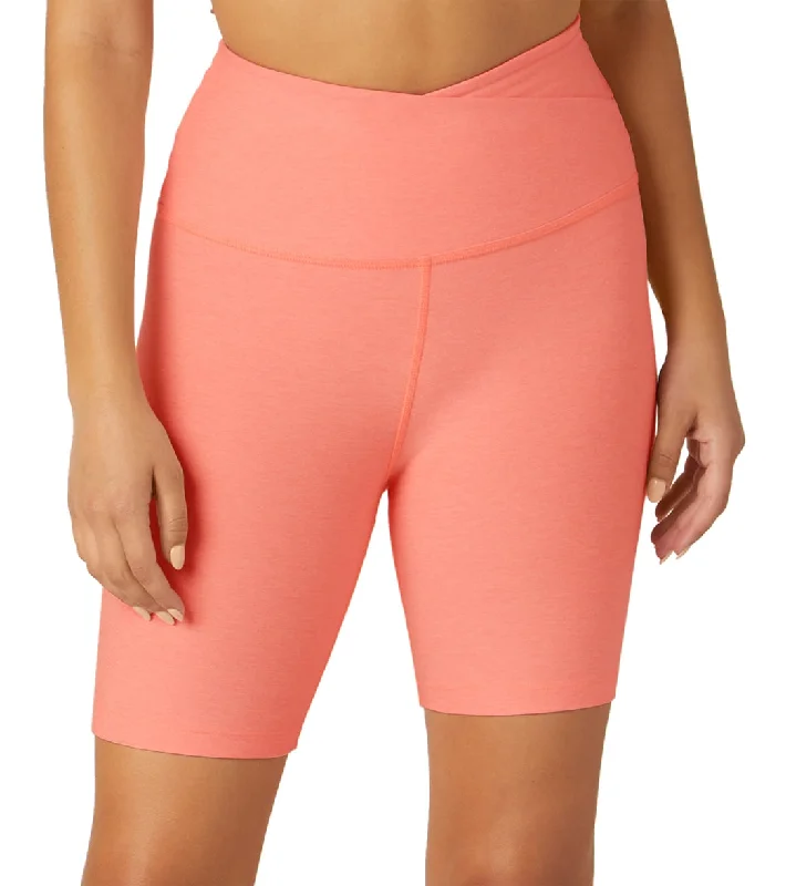 Beyond Yoga Spacedye At Your Leisure High Waisted Biker Shorts Electric Peach Heather