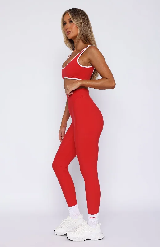 Go Getter High Waisted Leggings Red