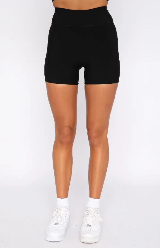 Keep Up High Waisted Shorts 4"" Black