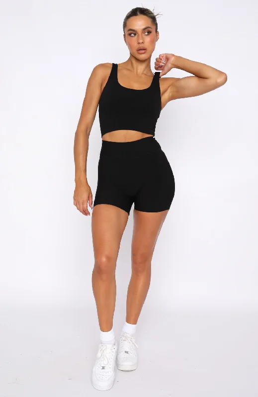 Keep Up High Waisted Shorts 4"" Black