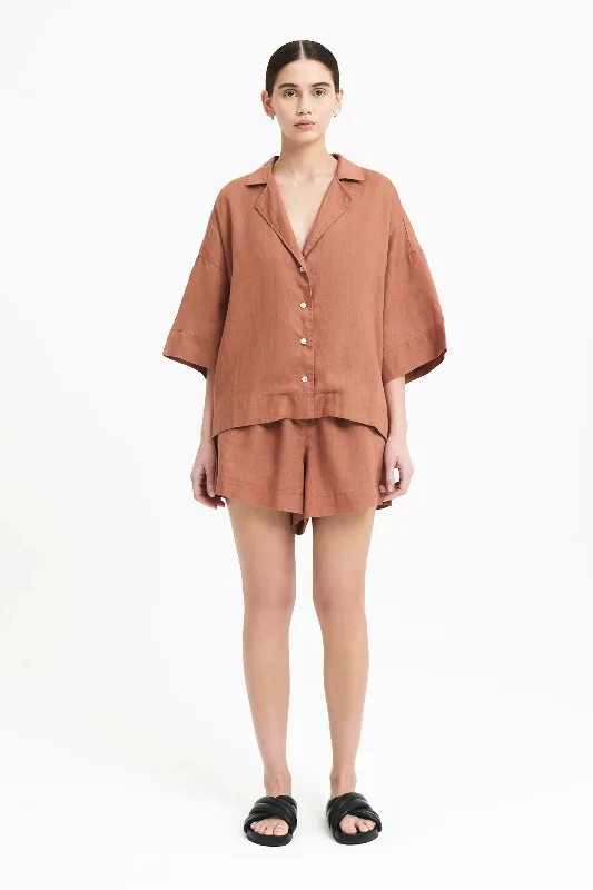 Lounge Linen Short- Terracotta