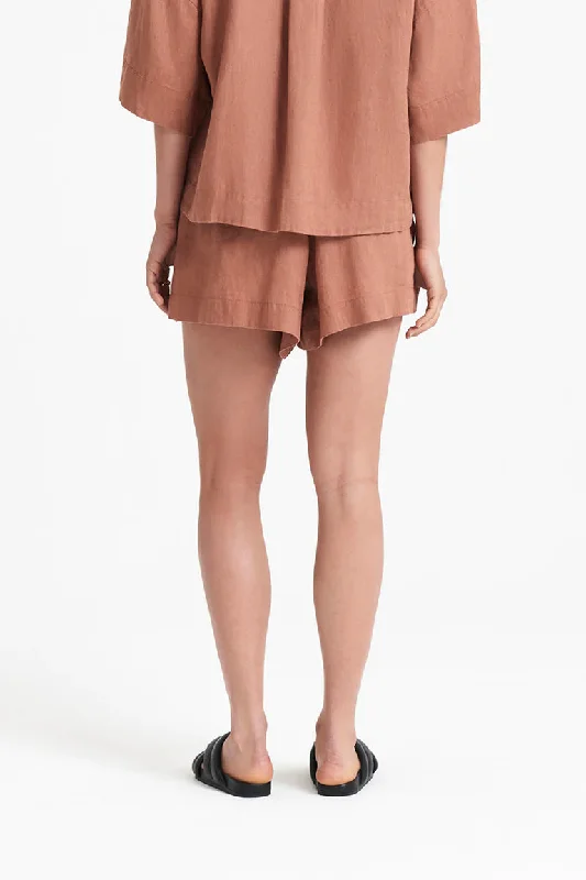 Lounge Linen Short- Terracotta