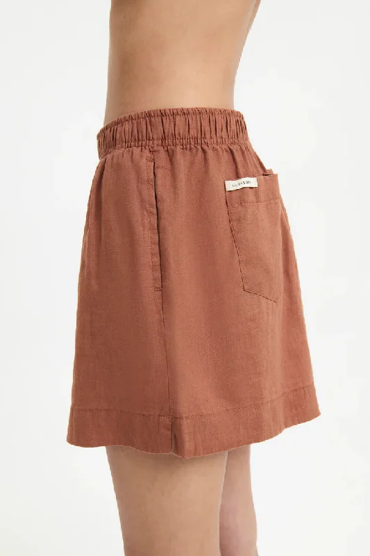 Lounge Linen Short- Terracotta