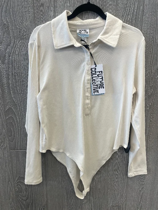 Cream Bodysuit Clothes Mentor, Size Xxl