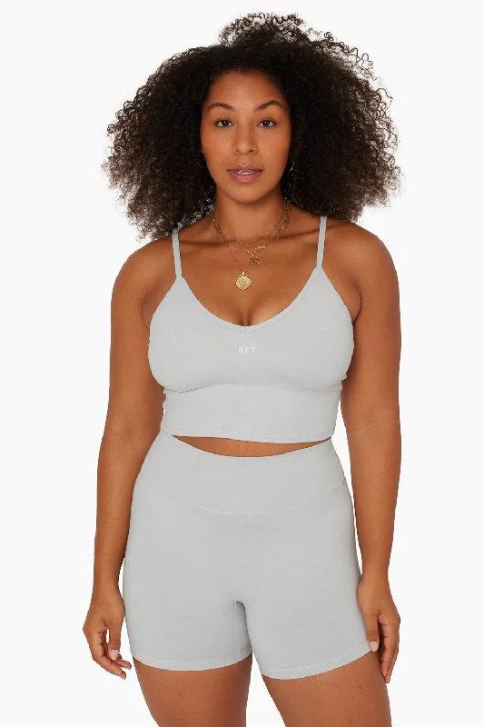 FORMCLOUD® MINI V LONGLINE BRA - HEATHER GREY