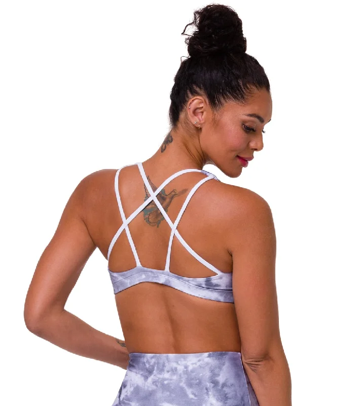 Onzie Graphic Mudra Yoga Sports Bra Light Gray Tie Dye