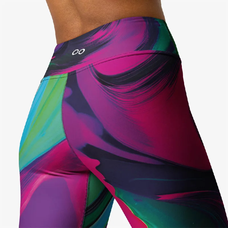 Printed Leggings ""Funky Lava"" Green/Magenta