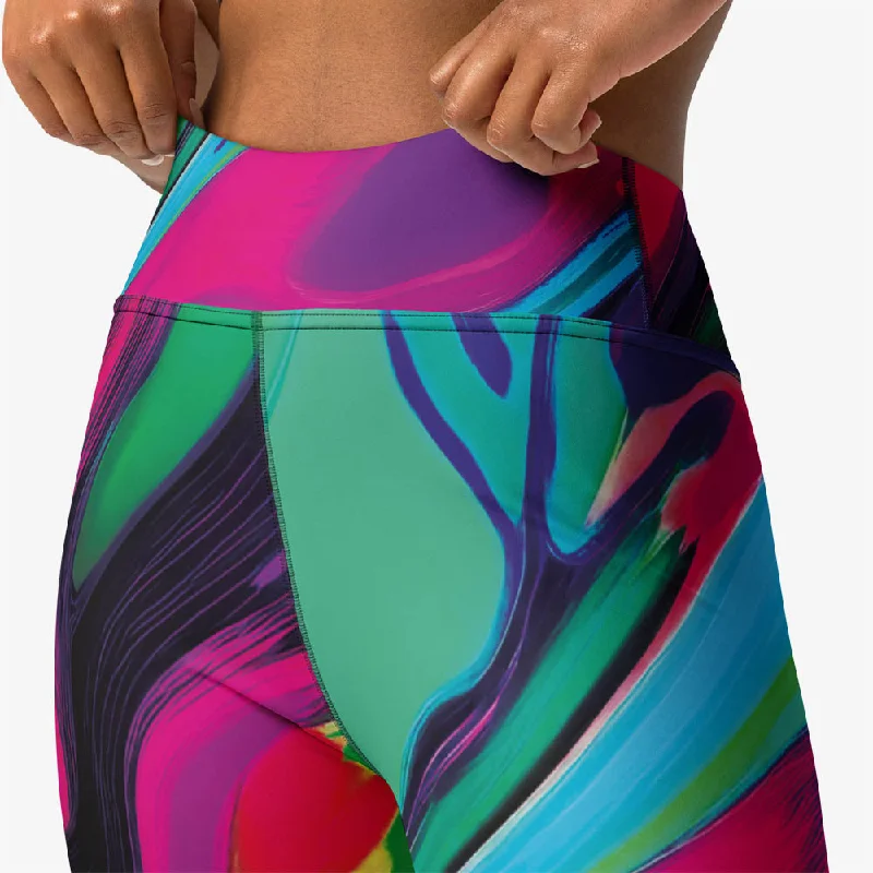 Printed Leggings ""Funky Lava"" Green/Magenta