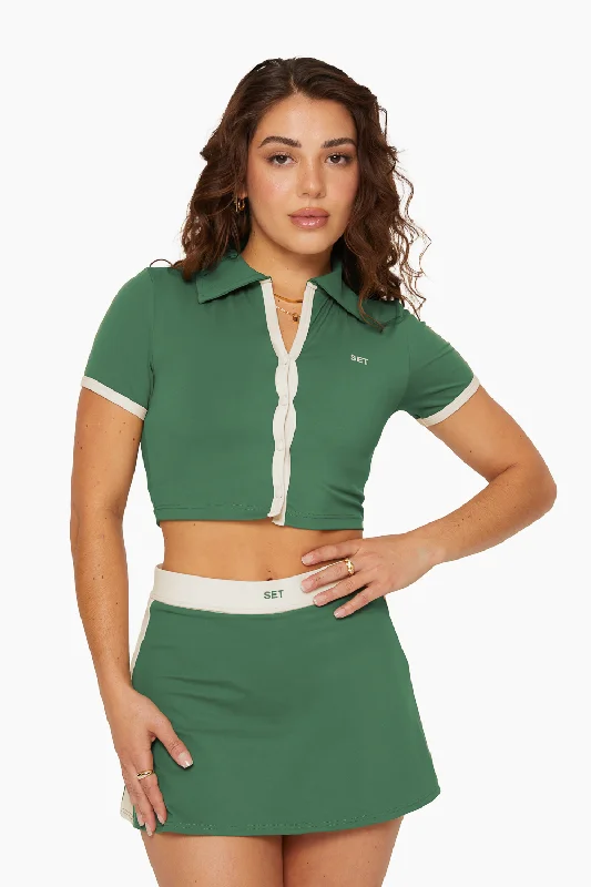 SPORTBODY® SHORT SLEEVE COLLARED TOP - COURT