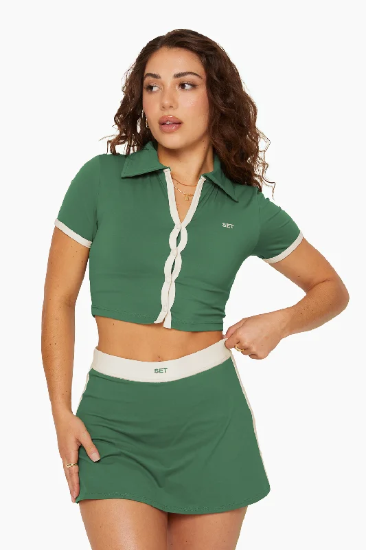 SPORTBODY® SHORT SLEEVE COLLARED TOP - COURT