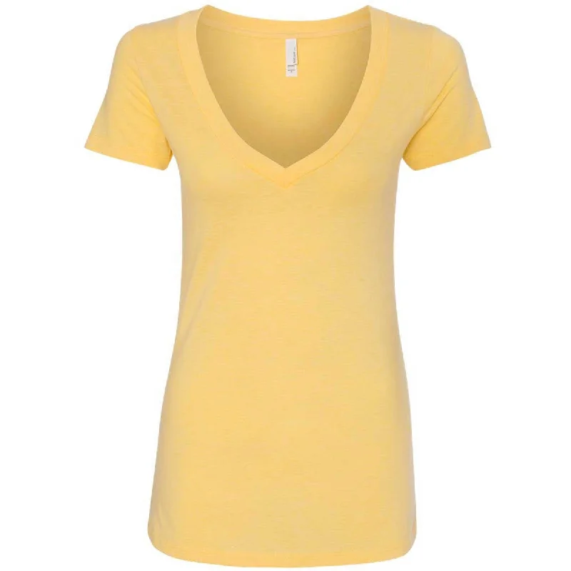 Next Level Women's Banana Cream CVC Deep V Tee