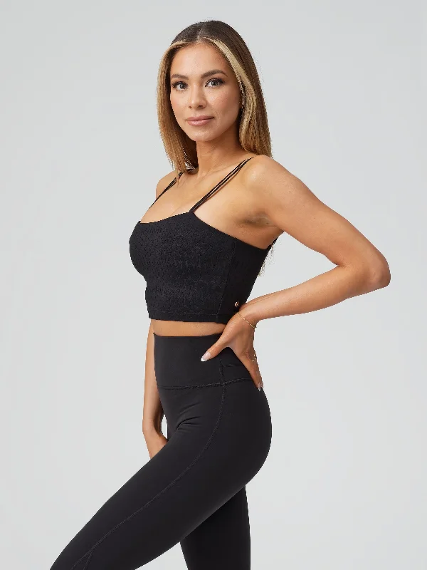 Scarab Jacquard Crop - Onyx Black