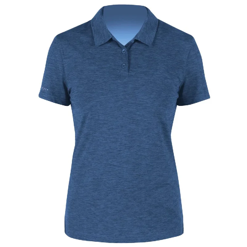 ANETIK Women's Navy Heathered Breeze Tech Polo